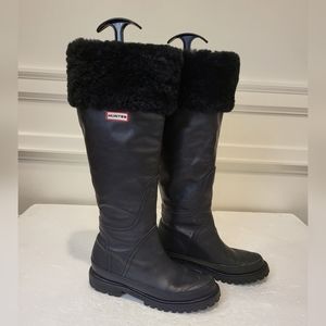 HUNTER🥳HOST PICK🥳 Steamboat Leather & Shearling cuffed Boots